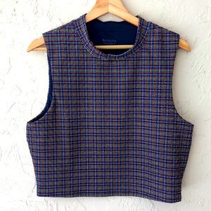 Athleta crop top rainbow turtleneck tank top large